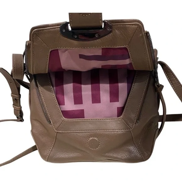 Kooba Leather Medium Taupe Crossbody Bag Purse - Picture 2 of 10